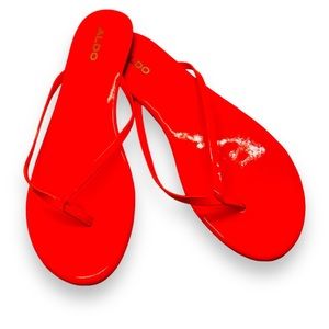 ALDO Cerinna Neon Orange Flip Flops | 8